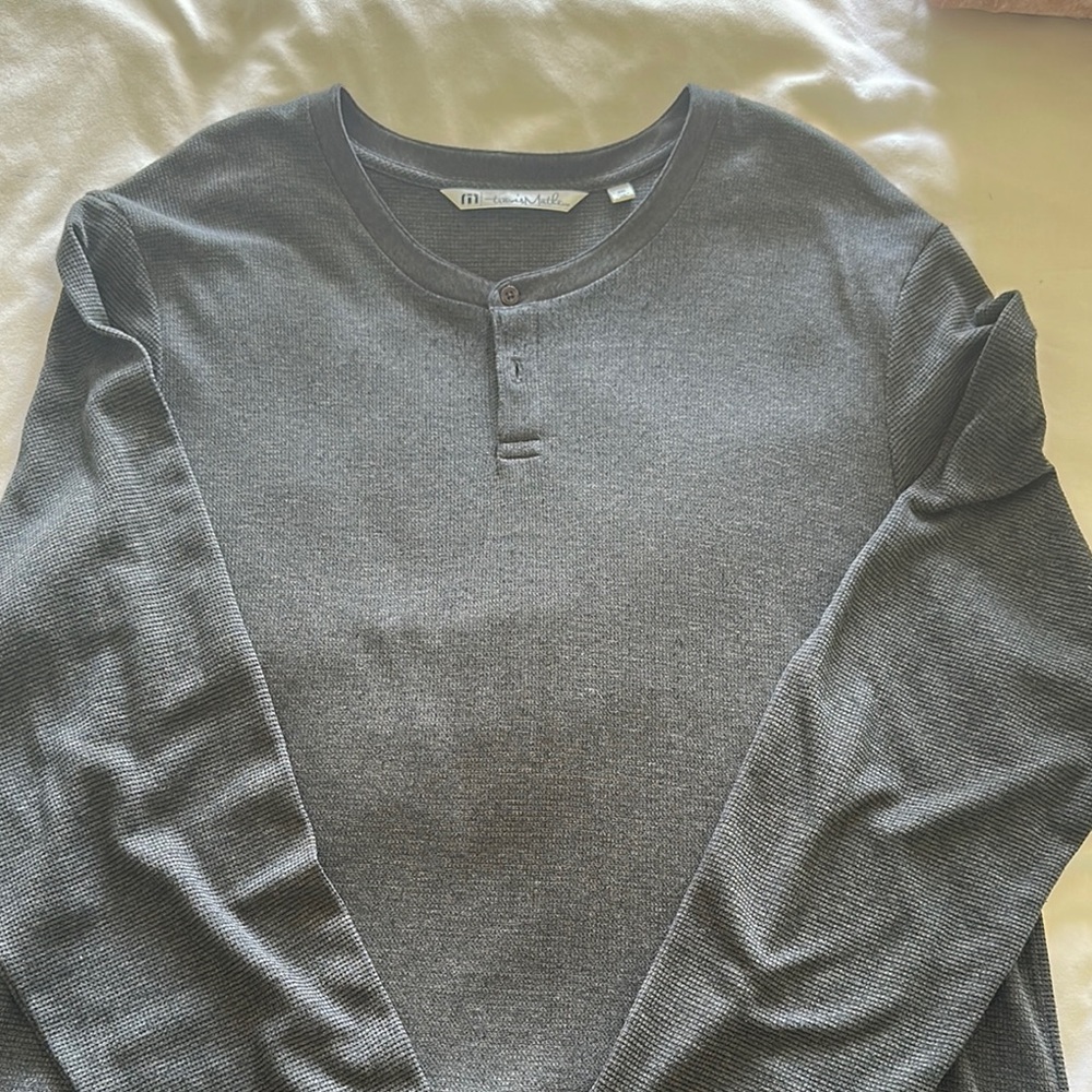 Travis Mathew Charcoal Henley Shirt